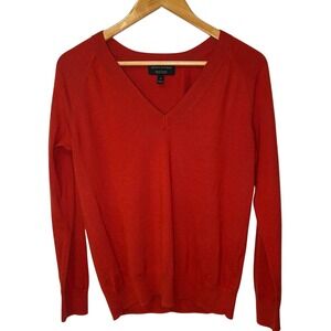 Banana Republic Forever Sweater – Rust Red V-Neck Knit (Size M)